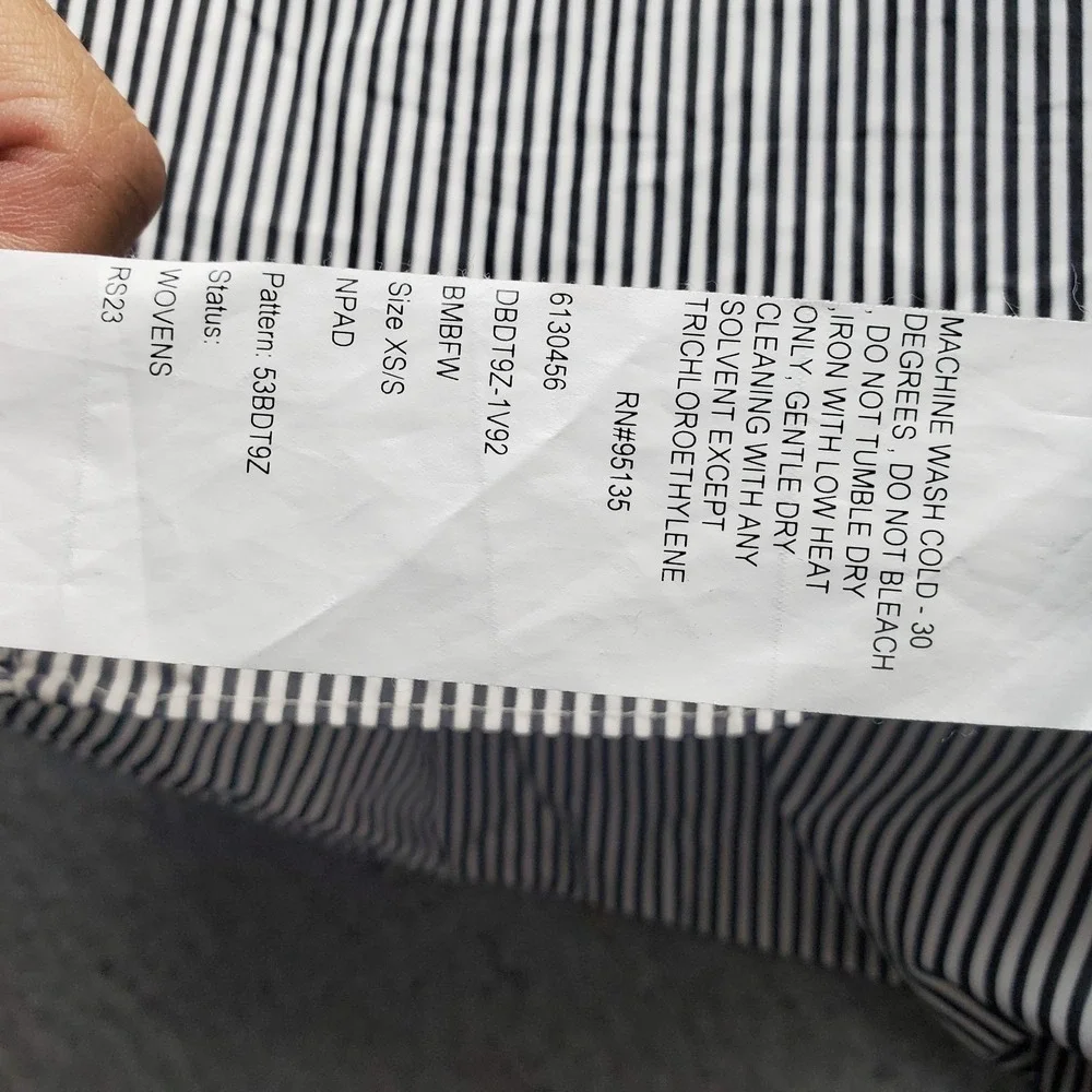 LAFAYETTE 148 New York Shirt Womens XS Multi Colorblock Striped Collar Button Up - Picture 7 of 11
